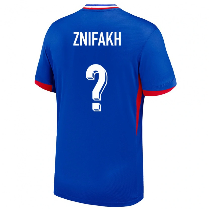 Danxen Uomo Maglia Francia Mehdy Znifakh #0 Blu Kit Gara Home 24-26 Maglietta