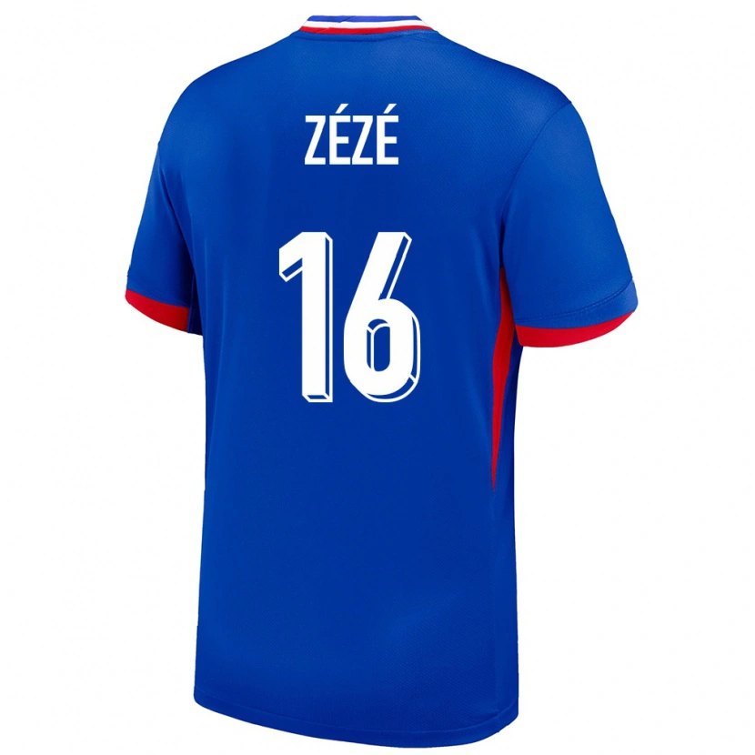 Danxen Uomo Maglia Francia Yanel Zézé #16 Blu Kit Gara Home 24-26 Maglietta