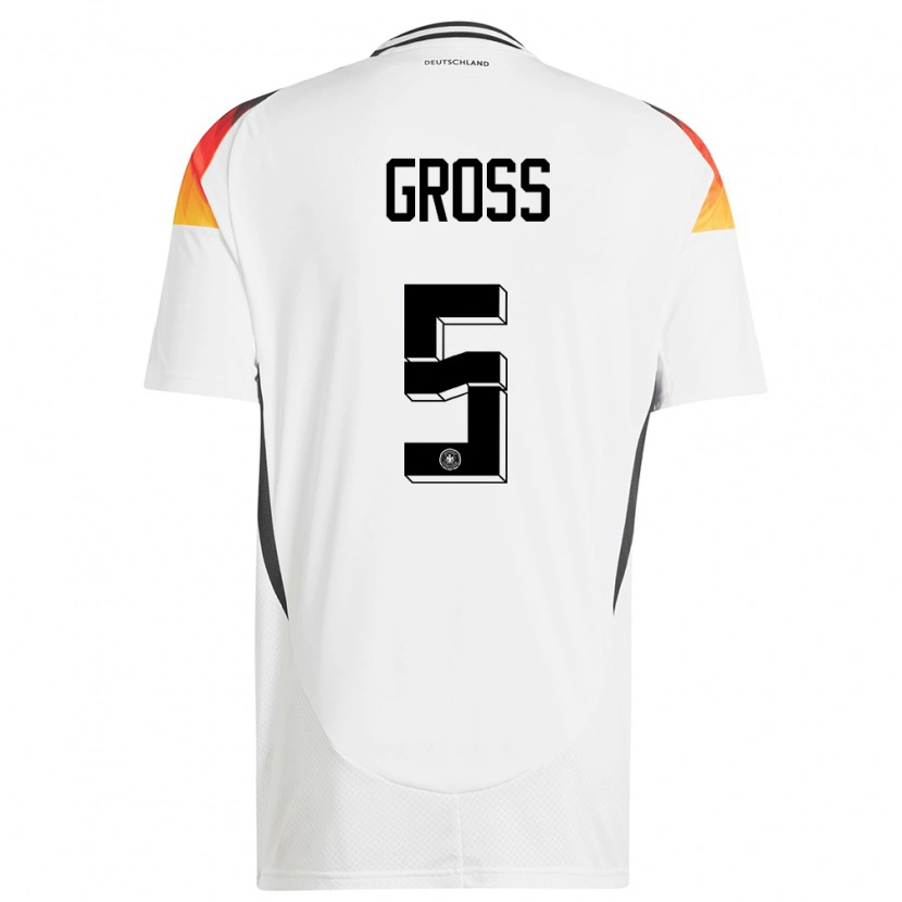 Danxen Uomo Maglia Germania Pascal Groß #5 Bianco Kit Gara Home 24-26 Maglietta
