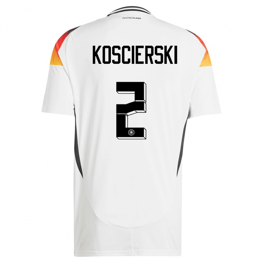 Danxen Uomo Maglia Germania Kacper Koscierski #2 Bianco Kit Gara Home 24-26 Maglietta