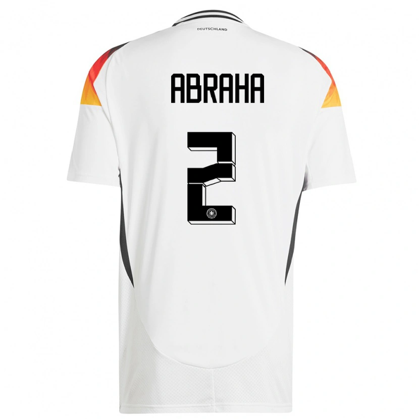 Danxen Uomo Maglia Germania Natnael Abraha #2 Bianco Kit Gara Home 24-26 Maglietta