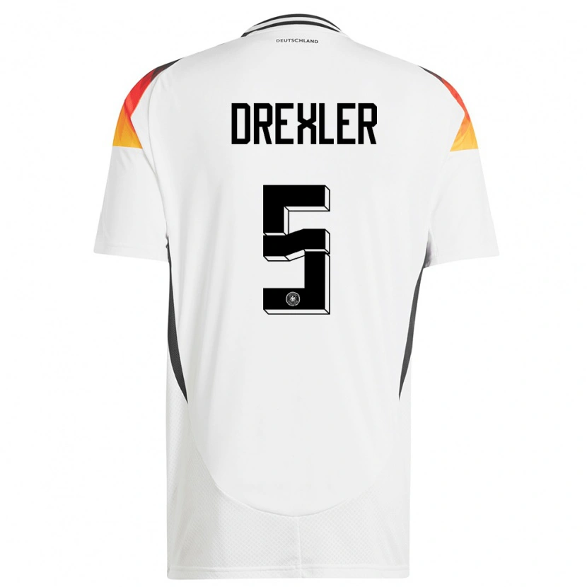 Danxen Uomo Maglia Germania Tim Drexler #5 Bianco Kit Gara Home 24-26 Maglietta