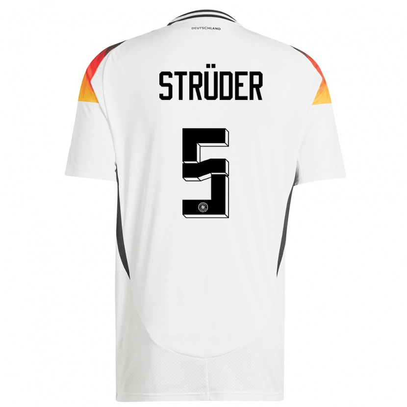 Danxen Uomo Maglia Germania Mika Strüder #5 Bianco Kit Gara Home 24-26 Maglietta