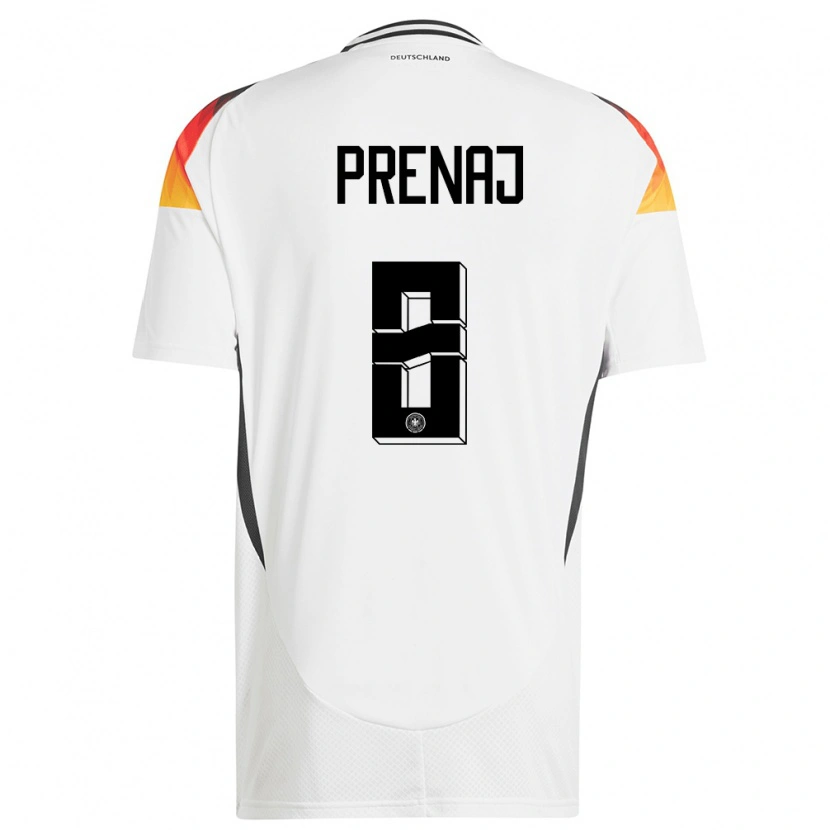 Danxen Uomo Maglia Germania Christian Prenaj #8 Bianco Kit Gara Home 24-26 Maglietta