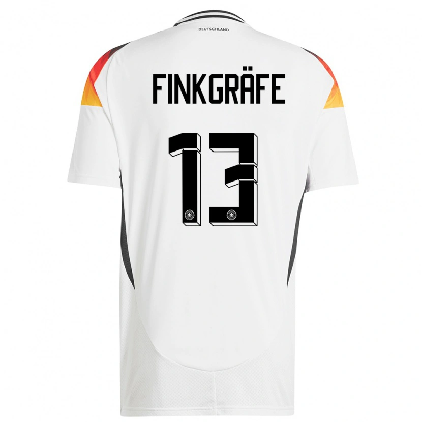 Danxen Uomo Maglia Germania Max Finkgräfe #13 Bianco Kit Gara Home 24-26 Maglietta