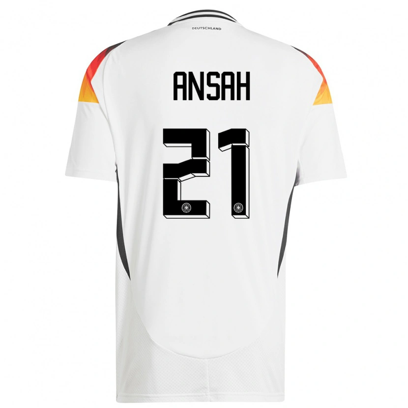 Danxen Uomo Maglia Germania Ilyas Ansah #21 Bianco Kit Gara Home 24-26 Maglietta