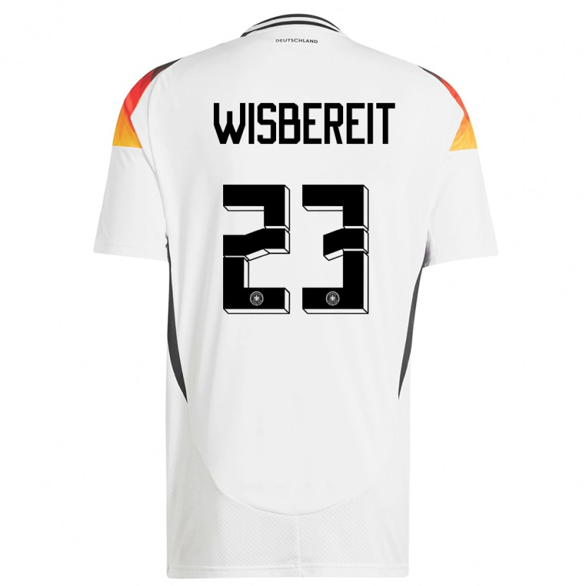 Danxen Uomo Maglia Germania Tom Wisbereit #23 Bianco Kit Gara Home 24-26 Maglietta