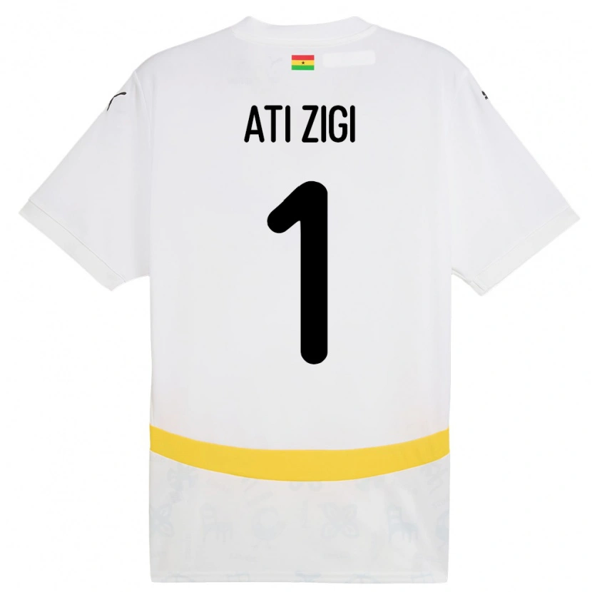 Danxen Uomo Maglia Ghana Lawrence Ati Zigi #1 Bianco Kit Gara Home 24-26 Maglietta