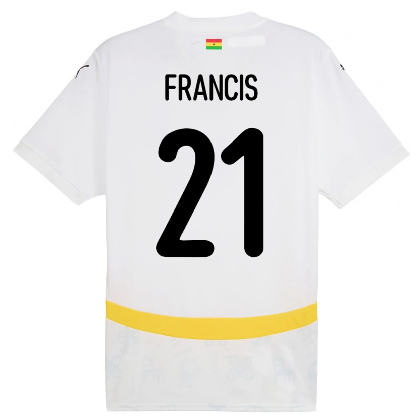 Danxen Uomo Maglia Ghana Abu Francis #21 Bianco Kit Gara Home 24-26 Maglietta