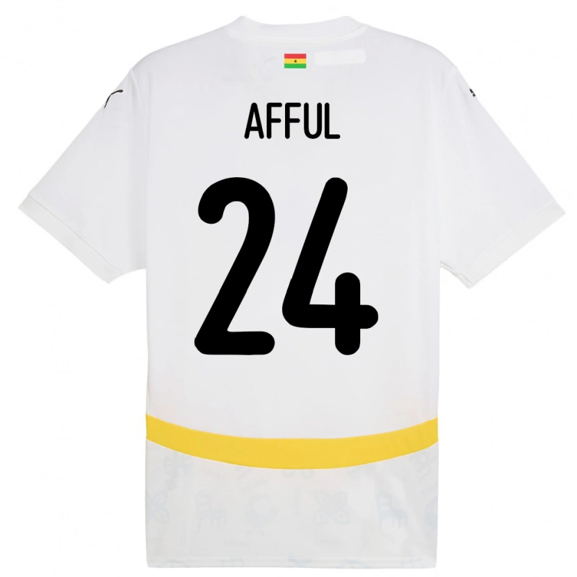 Danxen Uomo Maglia Ghana Isaac Afful #24 Bianco Kit Gara Home 24-26 Maglietta