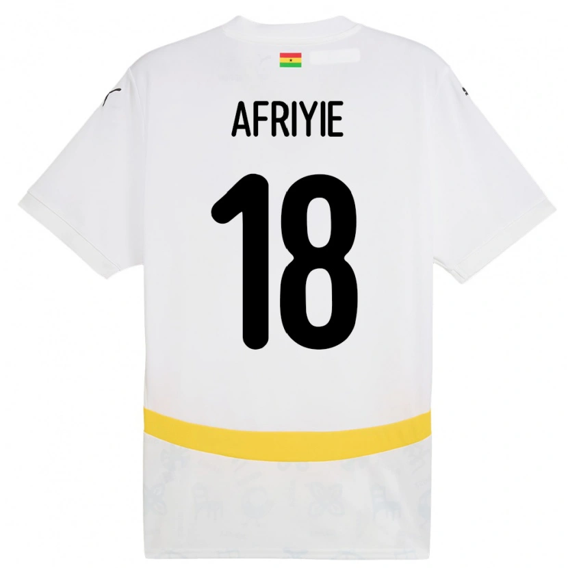 Danxen Uomo Maglia Ghana Daniel Afriyie #18 Bianco Kit Gara Home 24-26 Maglietta