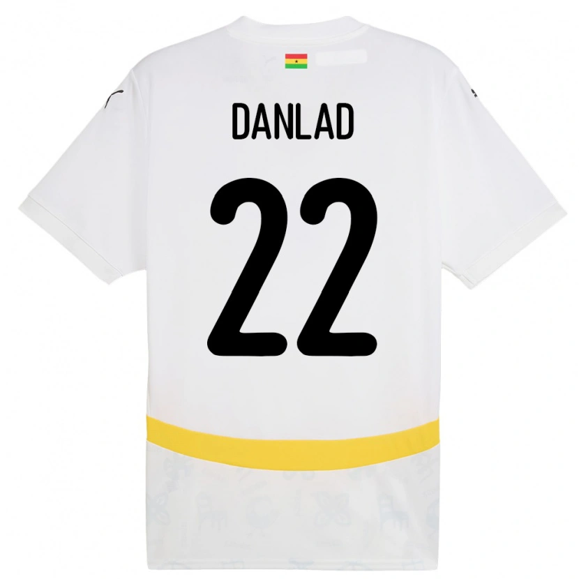 Danxen Uomo Maglia Ghana Ibrahim Danlad #22 Bianco Kit Gara Home 24-26 Maglietta