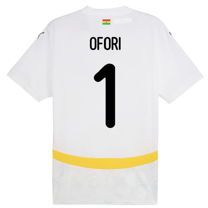 Danxen Uomo Maglia Ghana Richard Ofori #1 Bianco Kit Gara Home 24-26 Maglietta