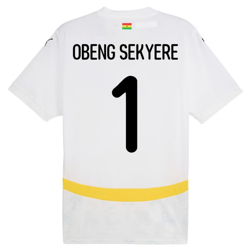 Danxen Uomo Maglia Ghana Gregory Obeng Sekyere #1 Bianco Kit Gara Home 24-26 Maglietta