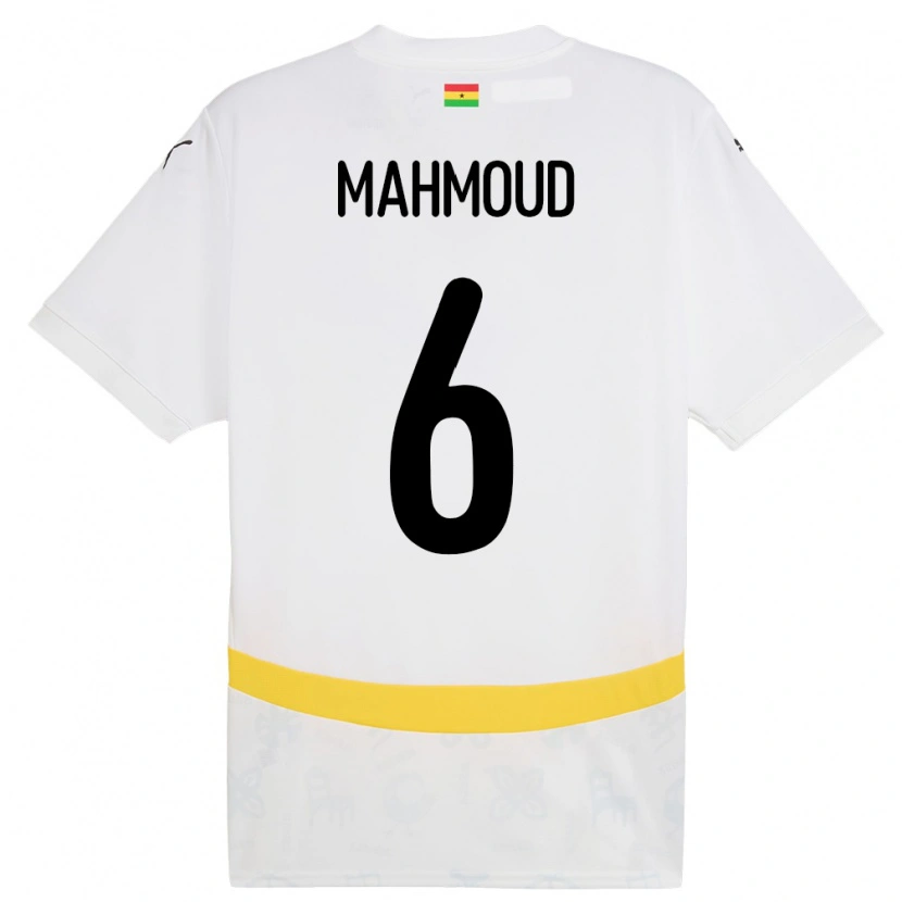 Danxen Uomo Maglia Ghana Mohaison Mahmoud #6 Bianco Kit Gara Home 24-26 Maglietta