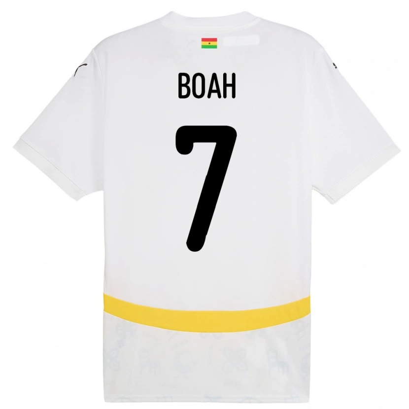 Danxen Uomo Maglia Ghana Collins Boah #7 Bianco Kit Gara Home 24-26 Maglietta