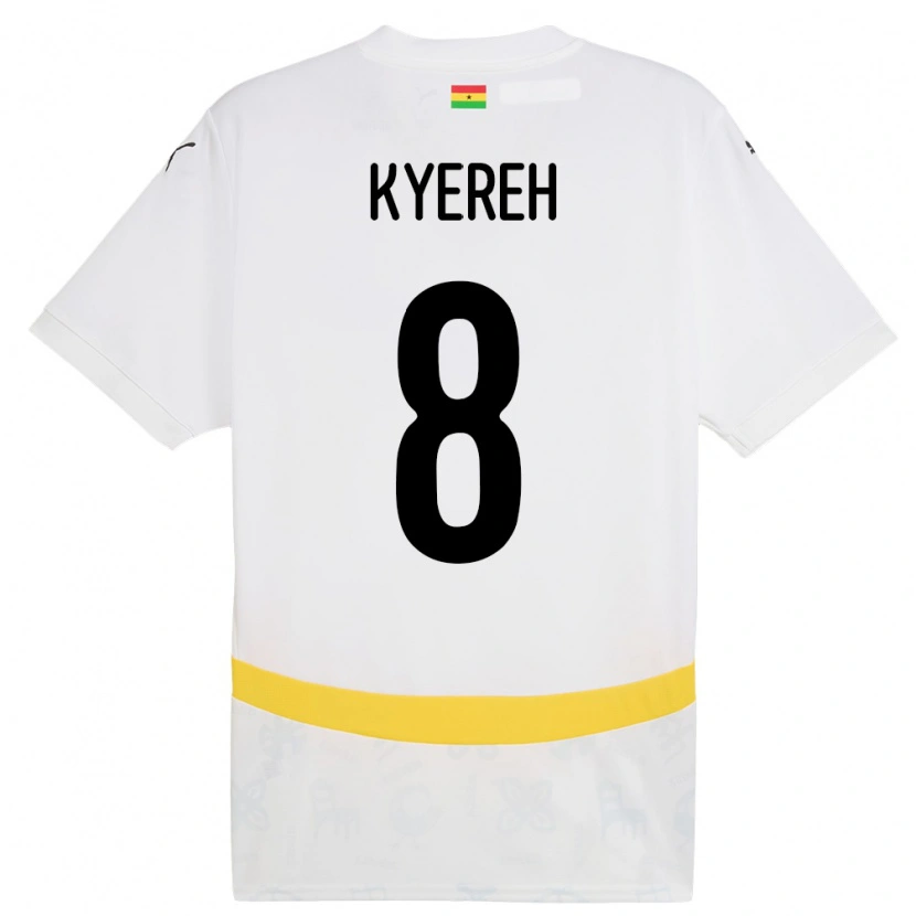 Danxen Uomo Maglia Ghana Daniel-Kofi Kyereh #8 Bianco Kit Gara Home 24-26 Maglietta