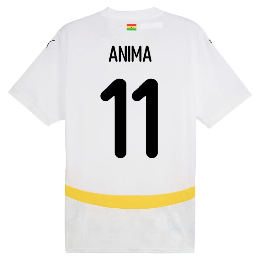 Danxen Uomo Maglia Ghana Naomi Anima #11 Bianco Kit Gara Home 24-26 Maglietta