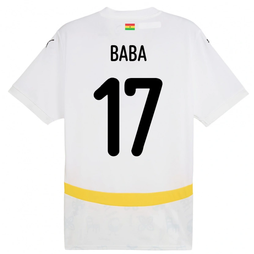 Danxen Uomo Maglia Ghana Abdul-Rahman Baba #17 Bianco Kit Gara Home 24-26 Maglietta