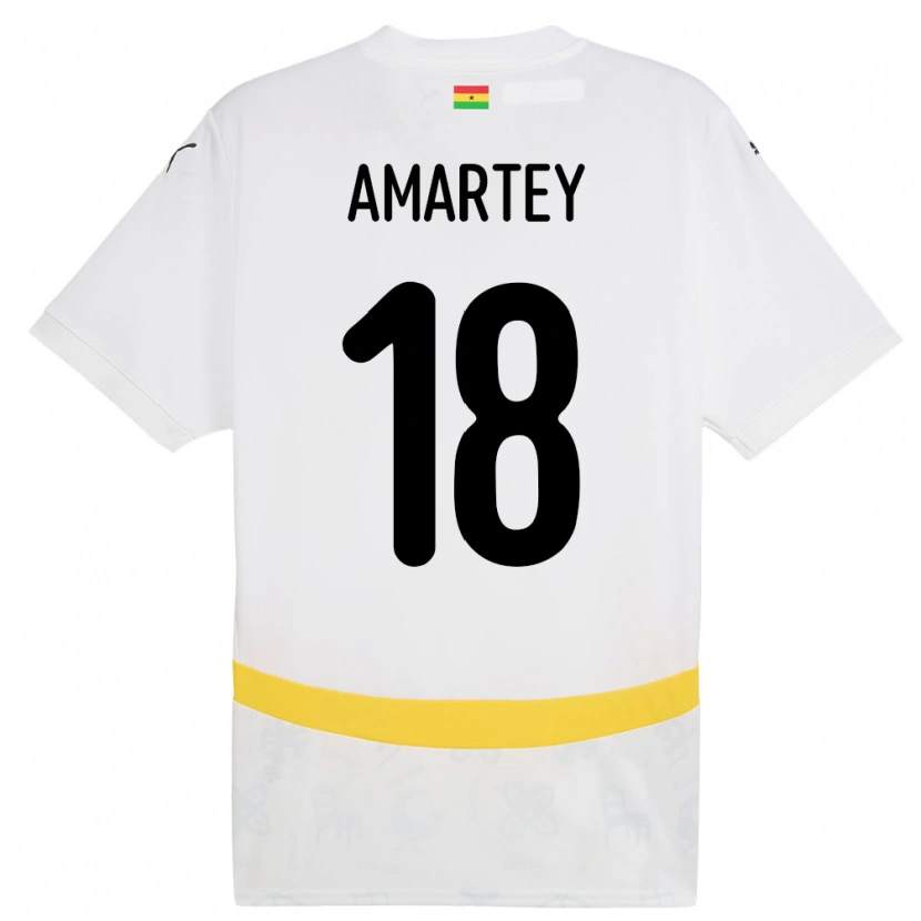 Danxen Uomo Maglia Ghana Daniel Amartey #18 Bianco Kit Gara Home 24-26 Maglietta