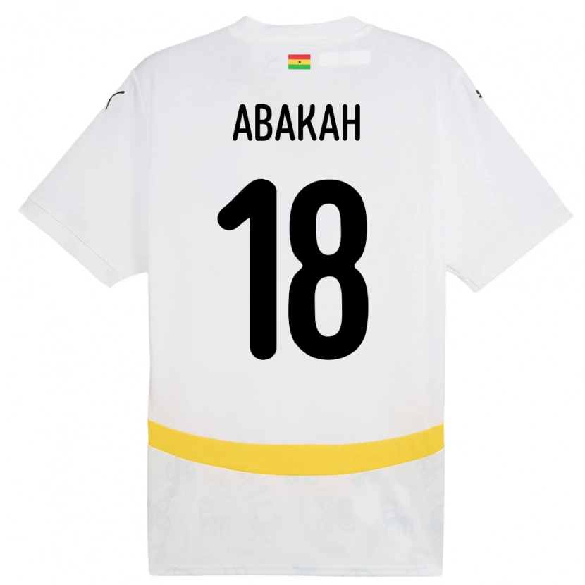 Danxen Uomo Maglia Ghana Philomena Abakah #18 Bianco Kit Gara Home 24-26 Maglietta