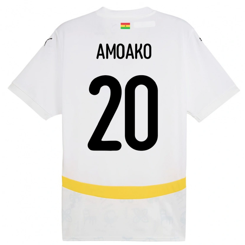 Danxen Uomo Maglia Ghana Linda Amoako #20 Bianco Kit Gara Home 24-26 Maglietta