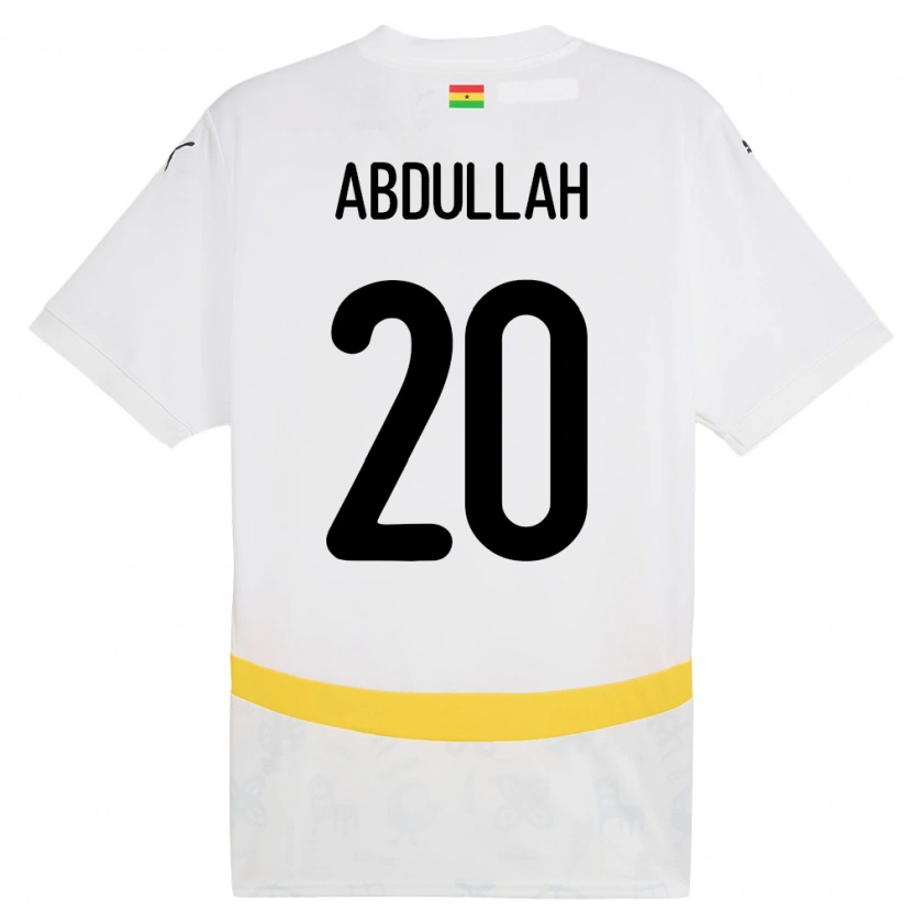 Danxen Uomo Maglia Ghana Razak Abdullah #20 Bianco Kit Gara Home 24-26 Maglietta