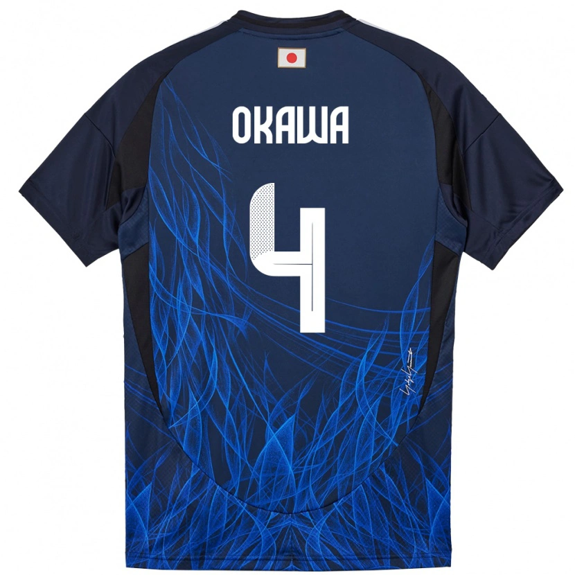 Danxen Uomo Maglia Giappone Yugo Okawa #4 Blu Scuro Kit Gara Home 24-26 Maglietta