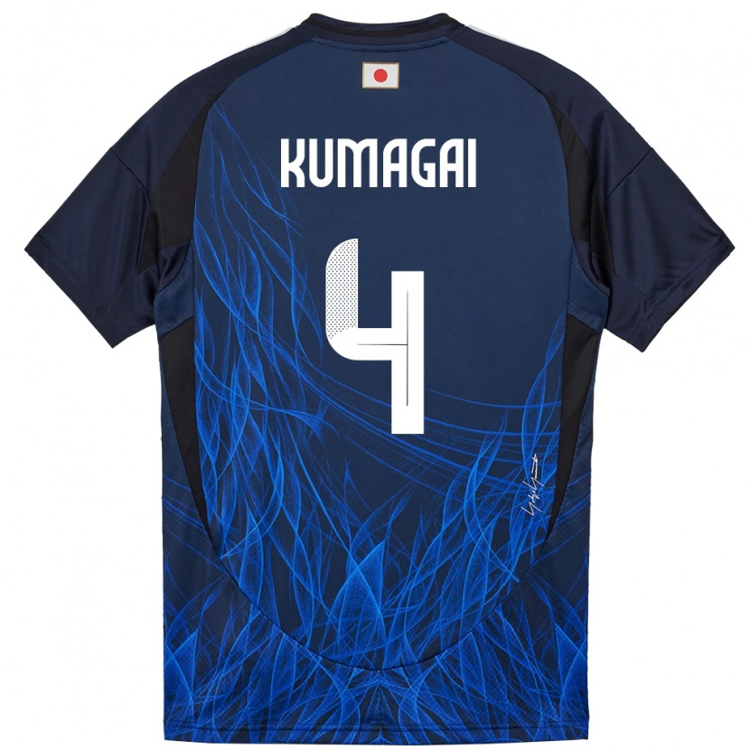 Danxen Uomo Maglia Giappone Saki Kumagai #4 Blu Scuro Kit Gara Home 24-26 Maglietta