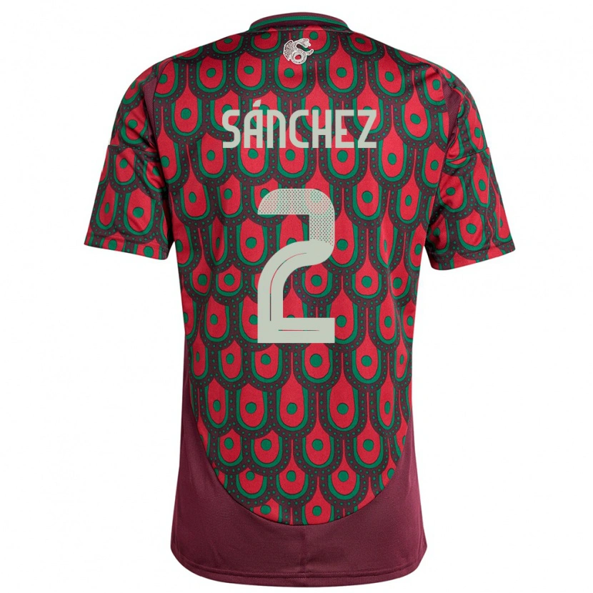 Danxen Uomo Maglia Messico Jorge Sánchez #2 Marrone Kit Gara Home 24-26 Maglietta