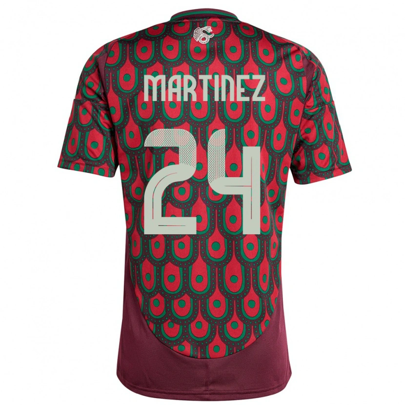 Danxen Uomo Maglia Messico Guillermo Martínez #24 Marrone Kit Gara Home 24-26 Maglietta