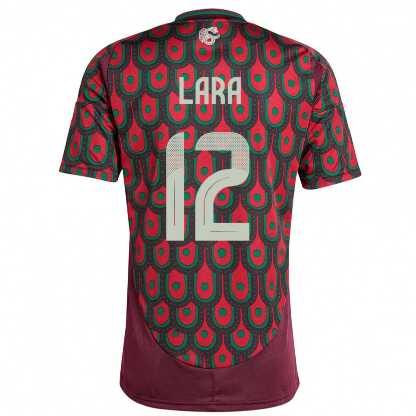 Danxen Uomo Maglia Messico Pablo Lara #12 Marrone Kit Gara Home 24-26 Maglietta