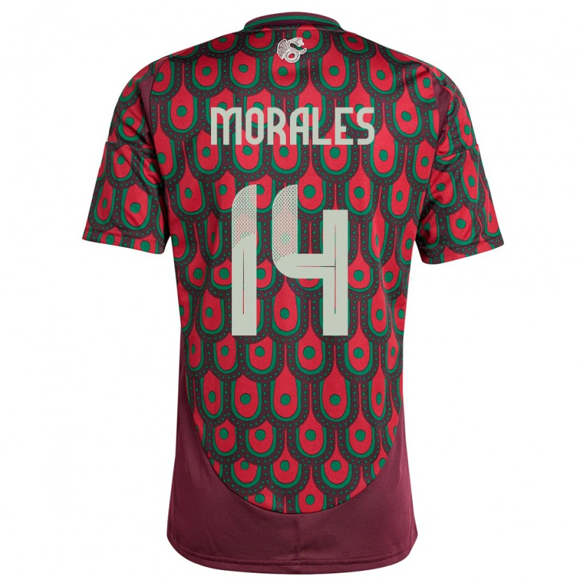 Danxen Uomo Maglia Messico Amaury Morales #14 Marrone Kit Gara Home 24-26 Maglietta