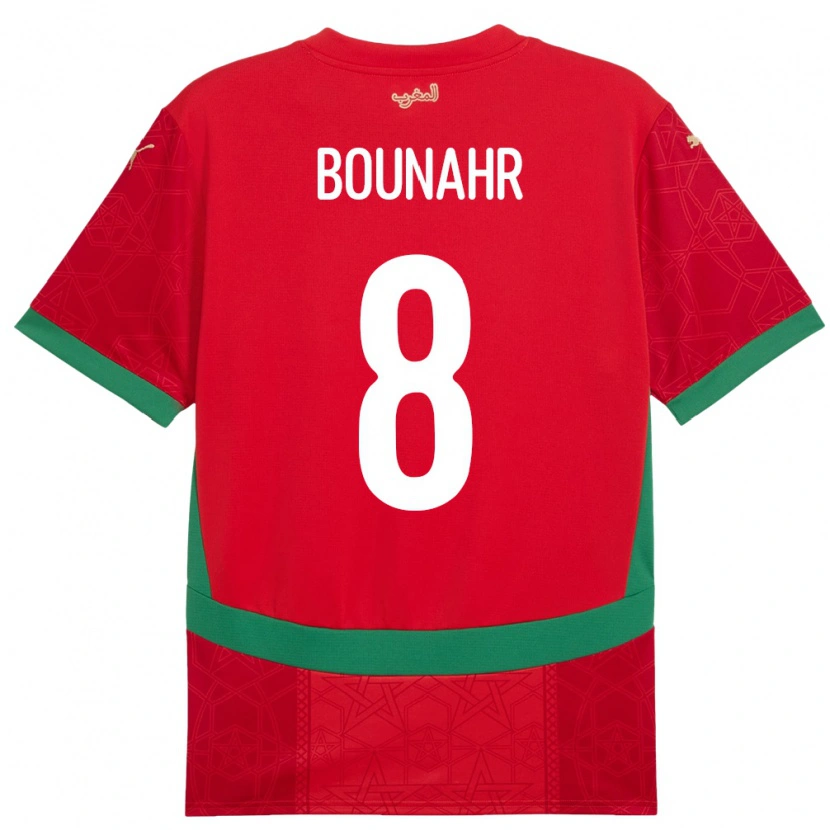 Danxen Uomo Maglia Marocco Ilyas Bounahr #8 Rosso Kit Gara Home 24-26 Maglietta