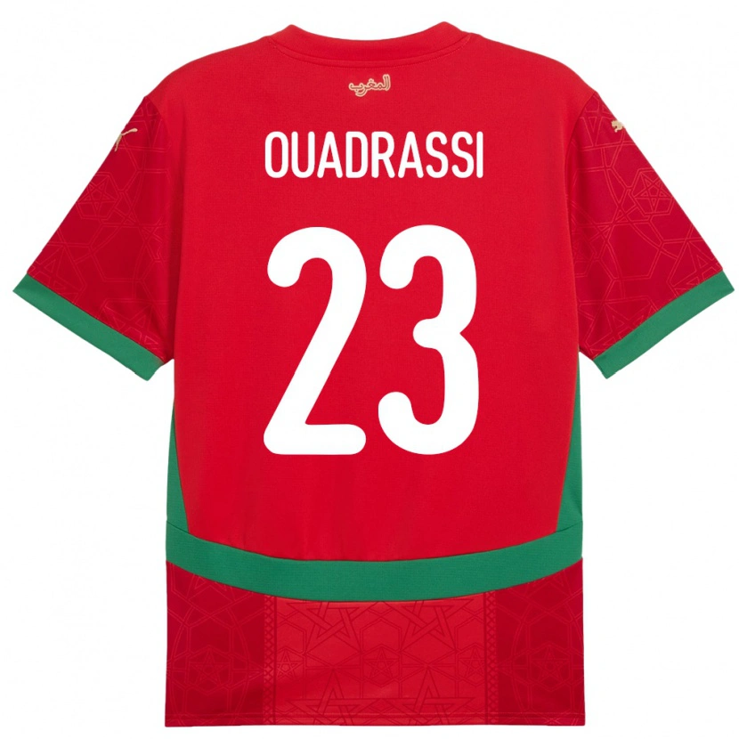 Danxen Uomo Maglia Marocco Dalil Ouadrassi #23 Rosso Kit Gara Home 24-26 Maglietta