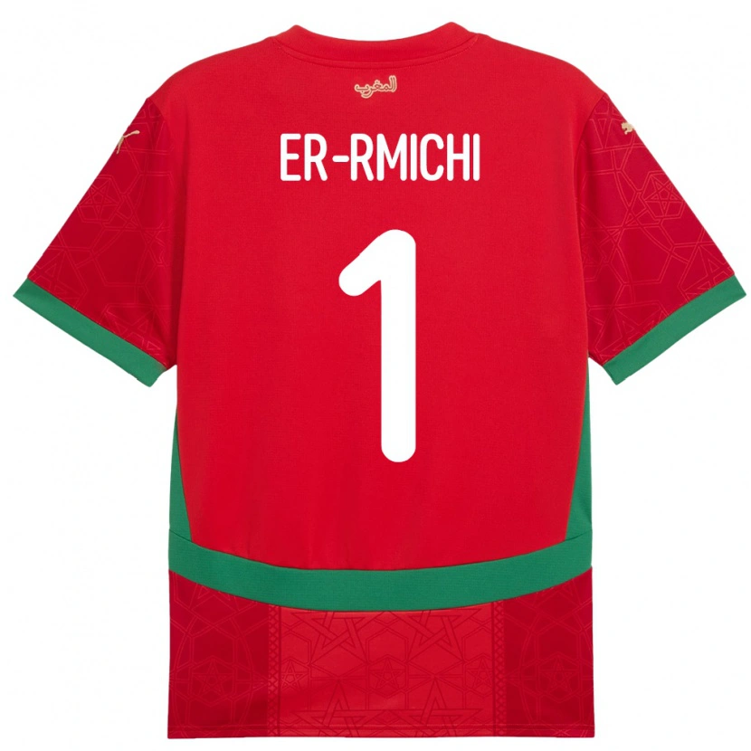 Danxen Uomo Maglia Marocco Khadija Er Rmichi #1 Rosso Kit Gara Home 24-26 Maglietta