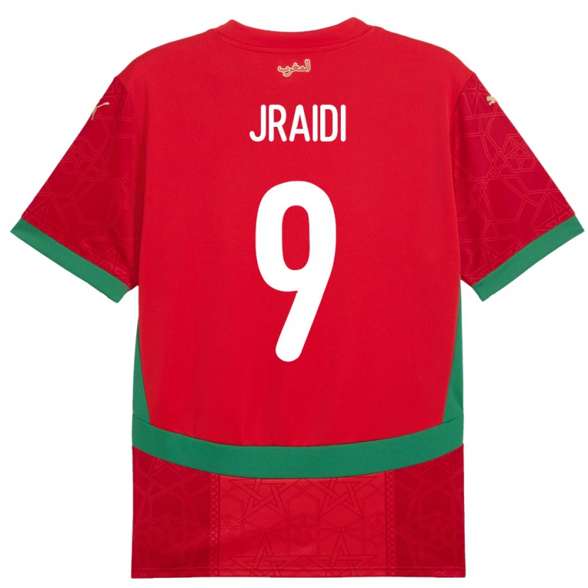 Danxen Uomo Maglia Marocco Ibtissam Jraidi #9 Rosso Kit Gara Home 24-26 Maglietta