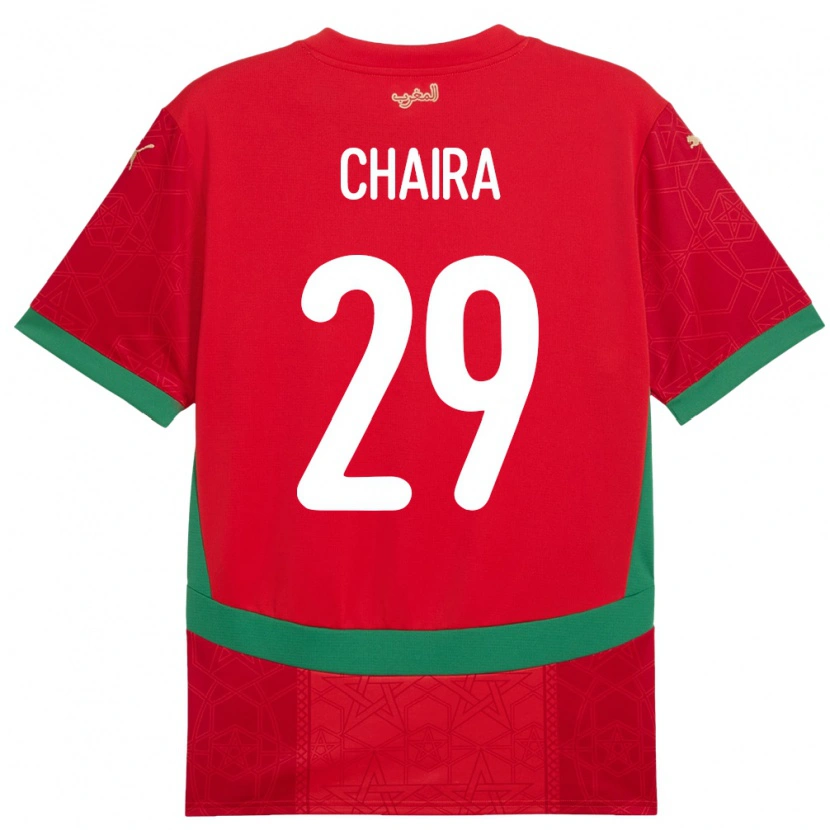 Danxen Uomo Maglia Marocco Ilyas Chaira #29 Rosso Kit Gara Home 24-26 Maglietta