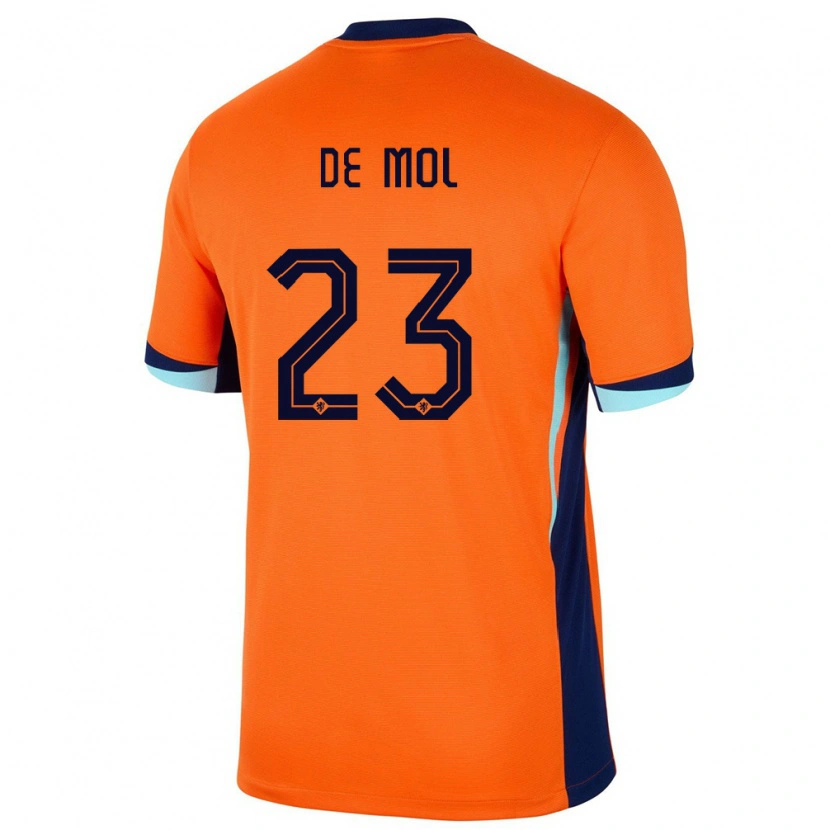 Danxen Uomo Maglia Paesi Bassi Stenn De Mol #23 Arancia Kit Gara Home 24-26 Maglietta