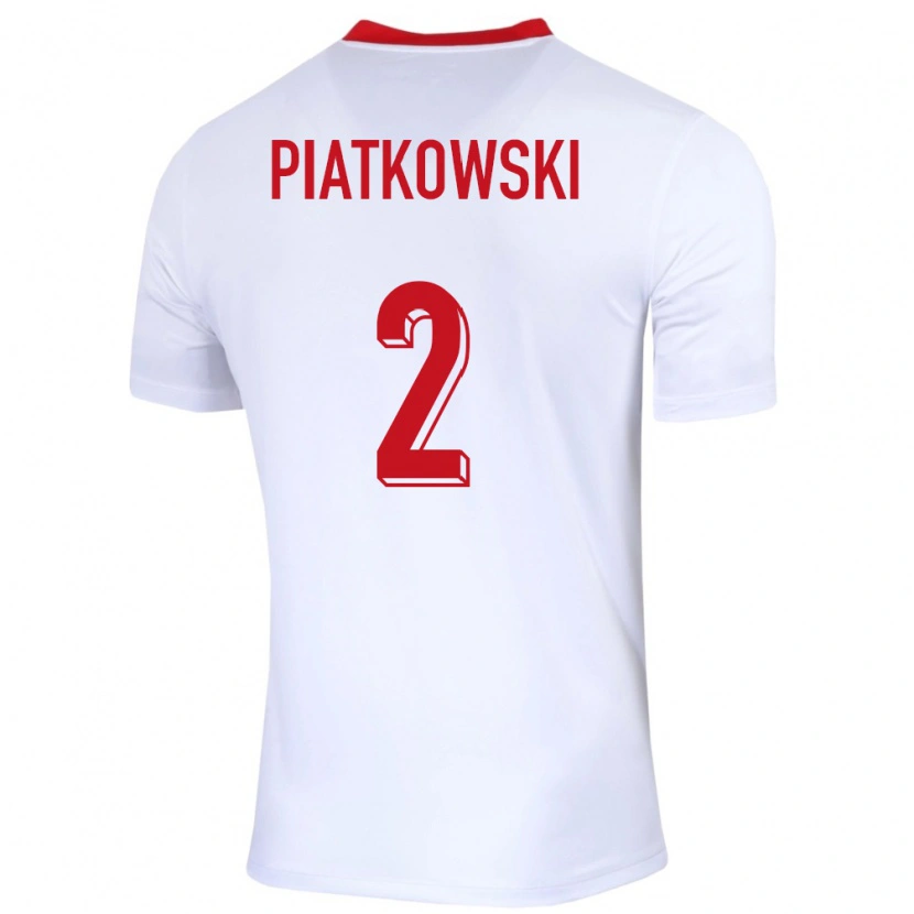 Danxen Uomo Maglia Polonia Kamil Piatkowski #2 Bianco Kit Gara Home 24-26 Maglietta