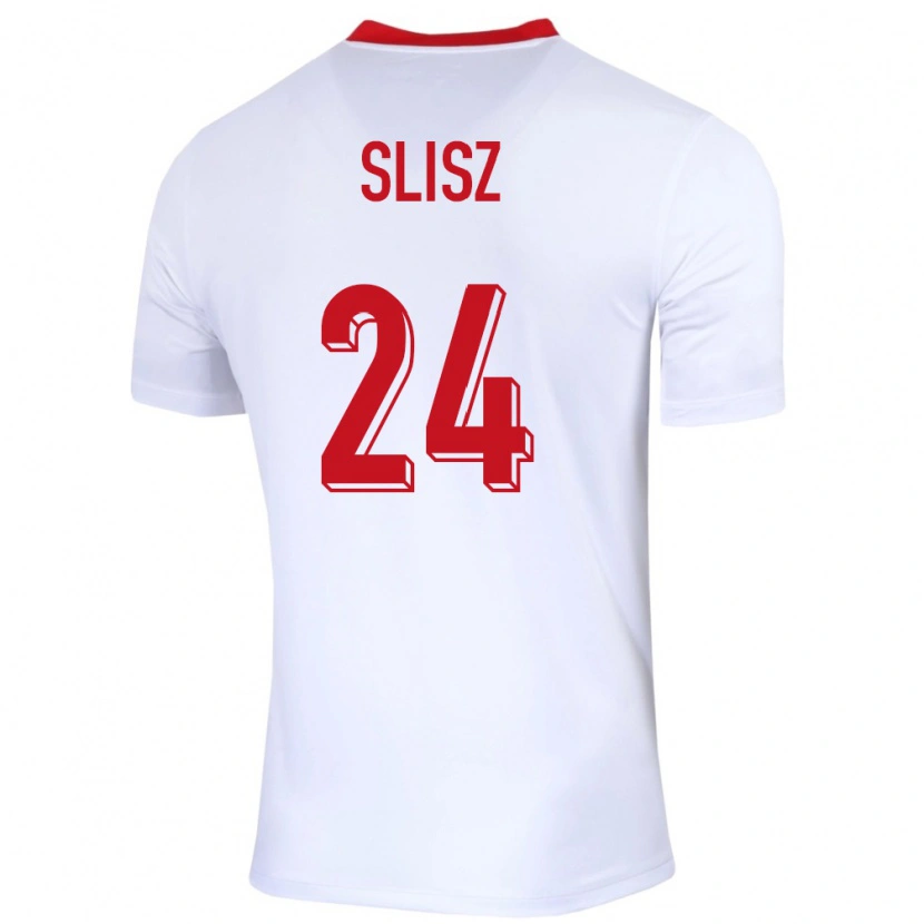 Danxen Uomo Maglia Polonia Bartosz Slisz #24 Bianco Kit Gara Home 24-26 Maglietta