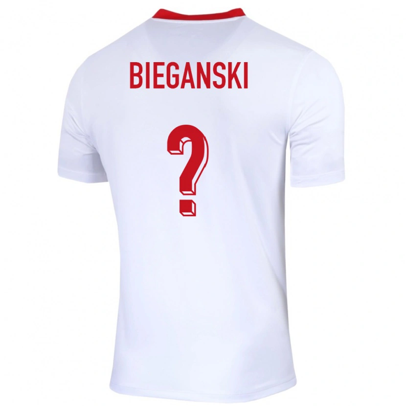 Danxen Uomo Maglia Polonia Jan Bieganski #0 Bianco Kit Gara Home 24-26 Maglietta