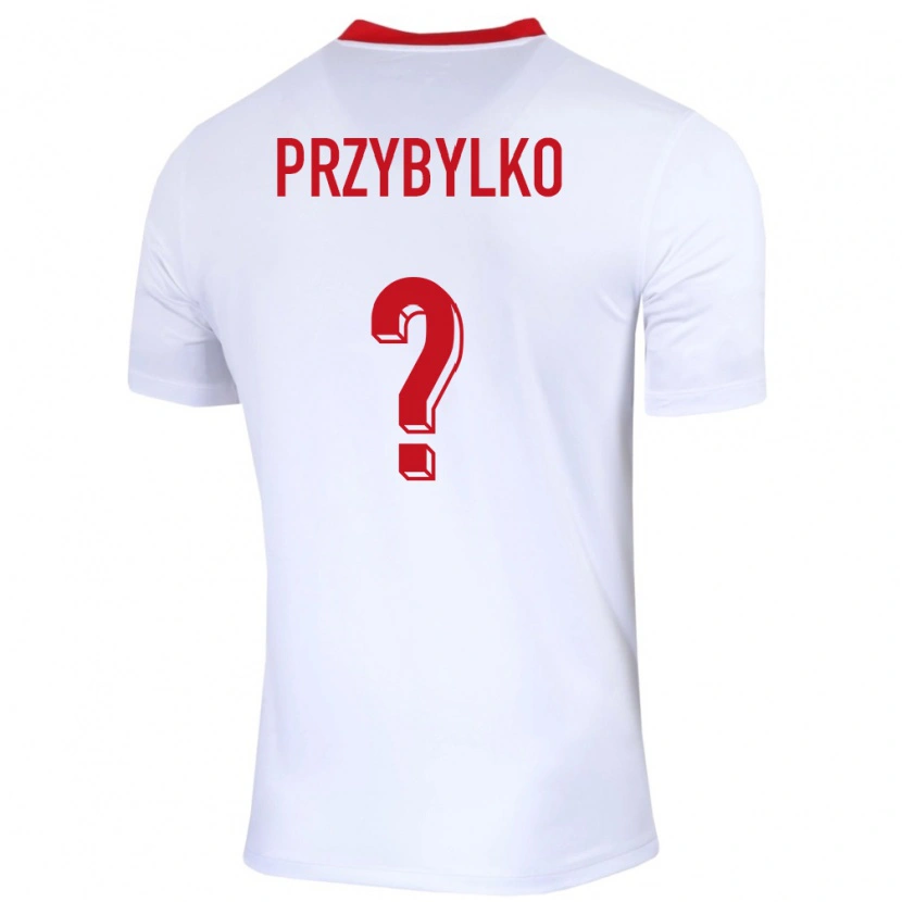 Danxen Uomo Maglia Polonia Kacper Przybylko #0 Bianco Kit Gara Home 24-26 Maglietta