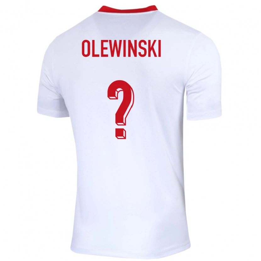 Danxen Uomo Maglia Polonia Oliwier Olewinski #0 Bianco Kit Gara Home 24-26 Maglietta