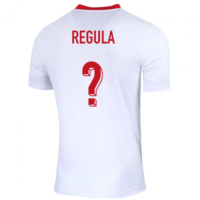Danxen Uomo Maglia Polonia Marcel Regula #0 Bianco Kit Gara Home 24-26 Maglietta