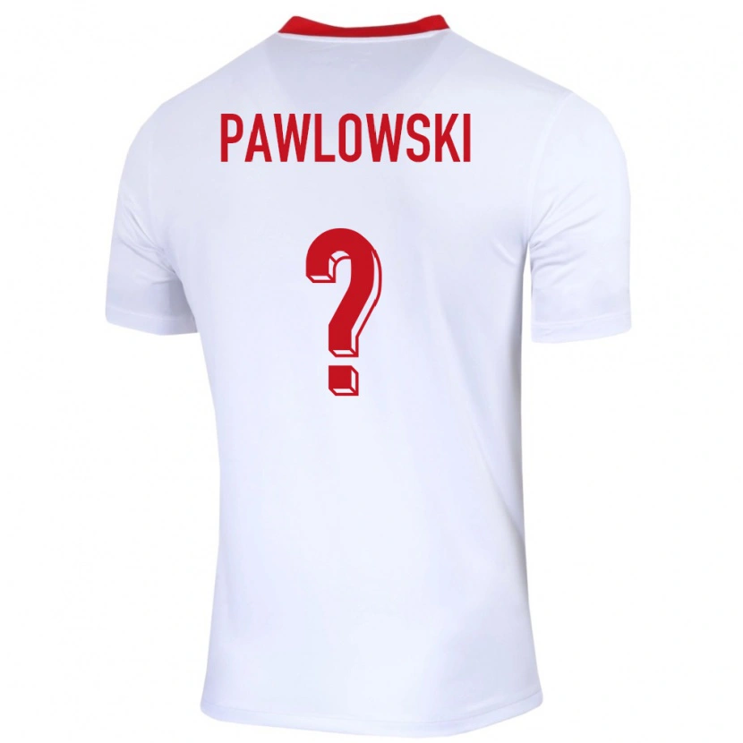 Danxen Uomo Maglia Polonia Michal Pawlowski #0 Bianco Kit Gara Home 24-26 Maglietta