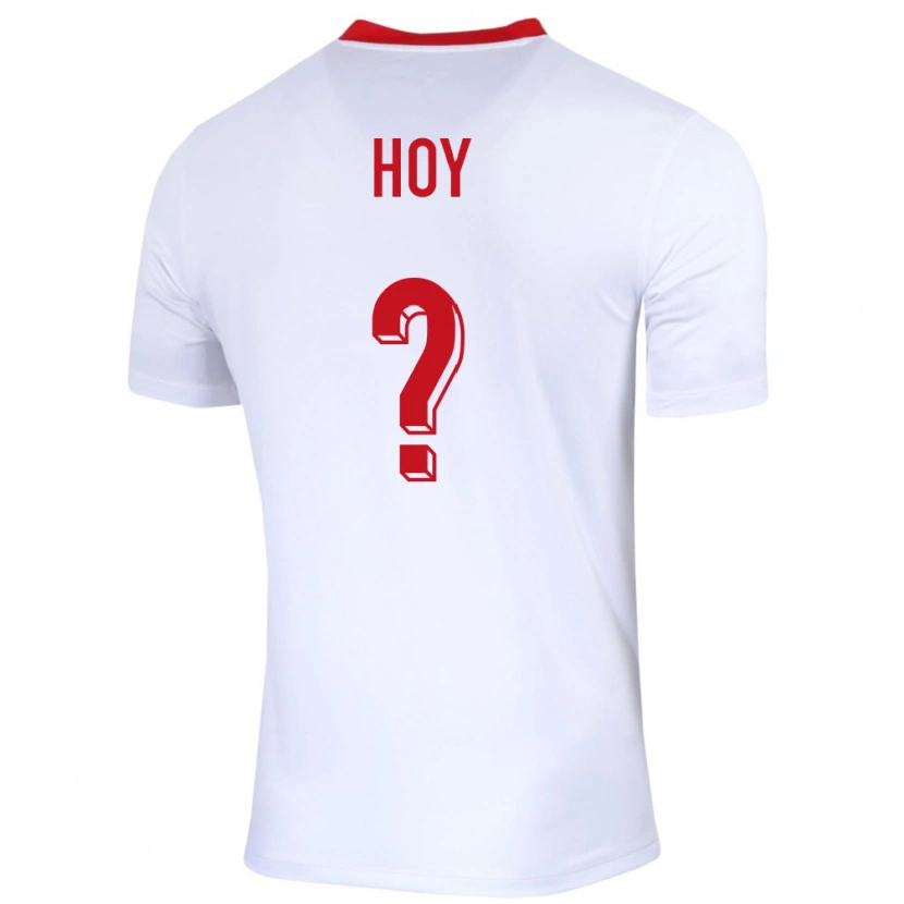 Danxen Uomo Maglia Polonia Justin Hoy #0 Bianco Kit Gara Home 24-26 Maglietta