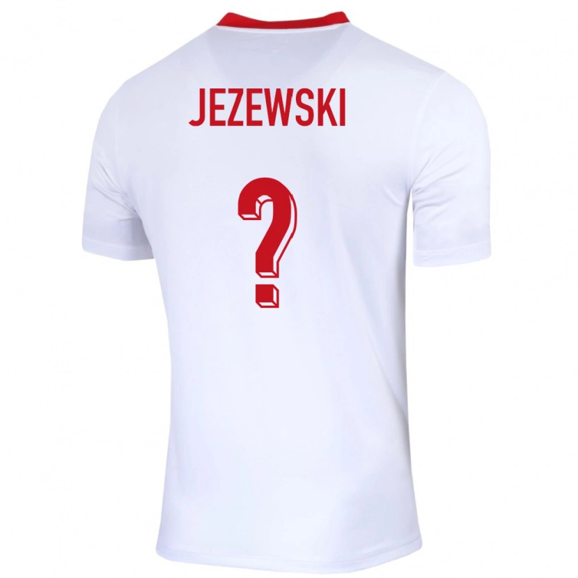 Danxen Uomo Maglia Polonia Ksawery Jezewski #0 Bianco Kit Gara Home 24-26 Maglietta