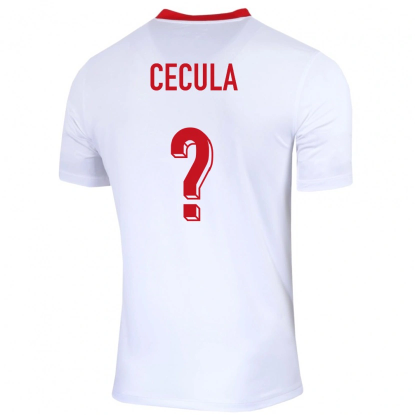 Danxen Uomo Maglia Polonia Kacper Cecula #0 Bianco Kit Gara Home 24-26 Maglietta