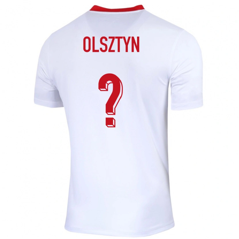 Danxen Uomo Maglia Polonia Aleks Olsztyn #0 Bianco Kit Gara Home 24-26 Maglietta